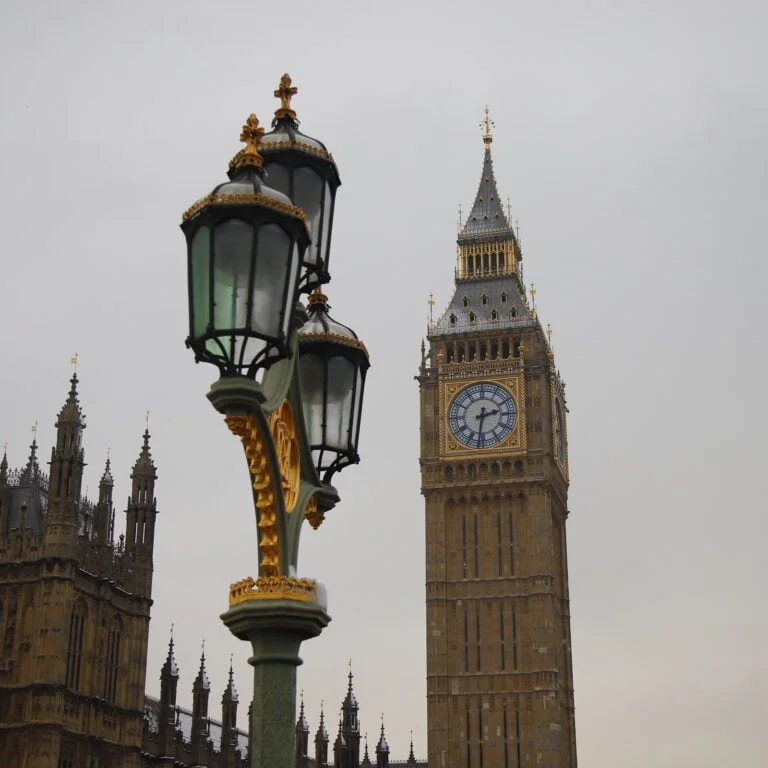 Big Ben and a Victorian lamp-post